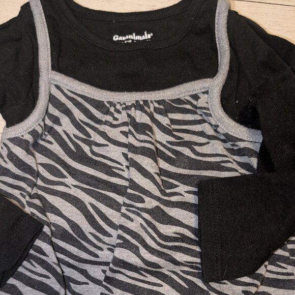 Vintage Y2K Garanimals Baby Girls 2pc Outfit Set Zebra Print Size 6-9 Mos - Picture 3 of 5